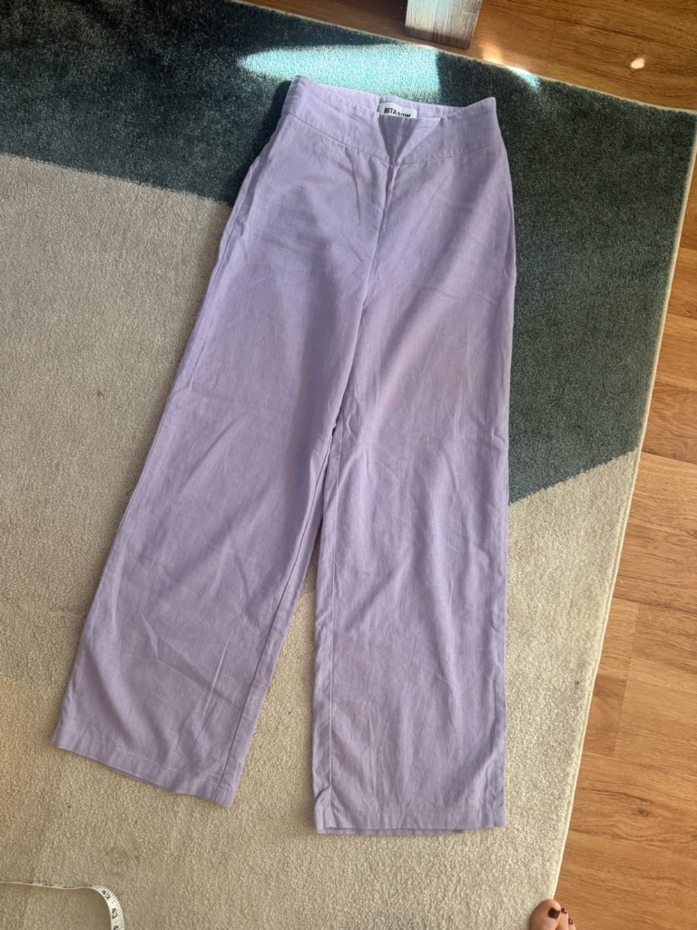 Rita Row wide Leg Linen Blend Pants in Lavender small